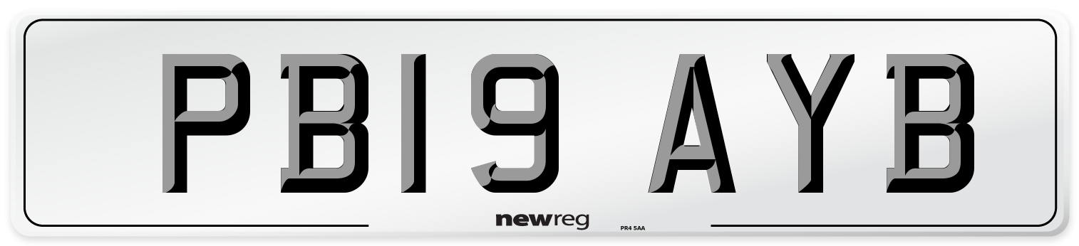 PB19 AYB Number Plate from New Reg